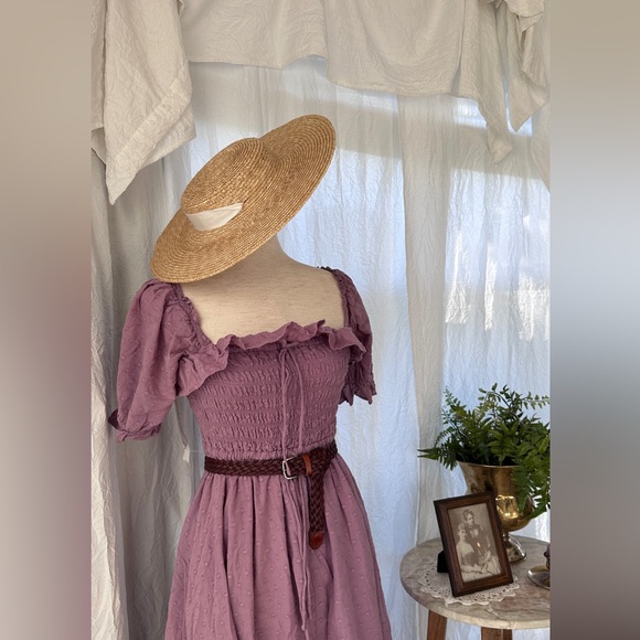 Romantic Wisteria Cottagecore Smocked Bodice with Ruffle Sleeves - Picture 3 of 9